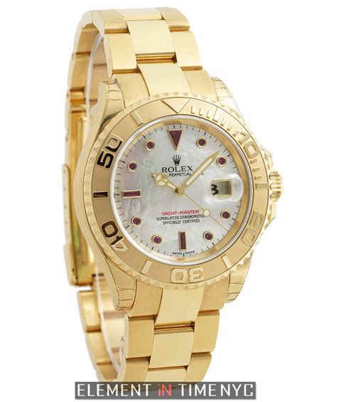 rolex yacht master mother of pearl all gold|Rolex yachtmaster 16628.